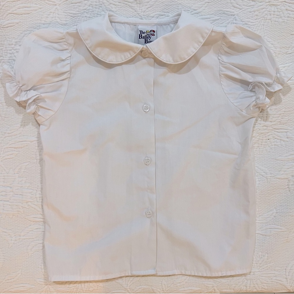 The Bailey Boys toddler girls short sleeve blouse, Peter Pan collar. Sz 3T
